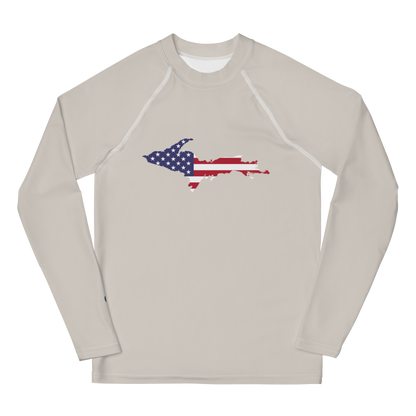 Michigan Upper Peninsula Rash Guard (w/ UP USA Flag) | Youth - Canvas Color