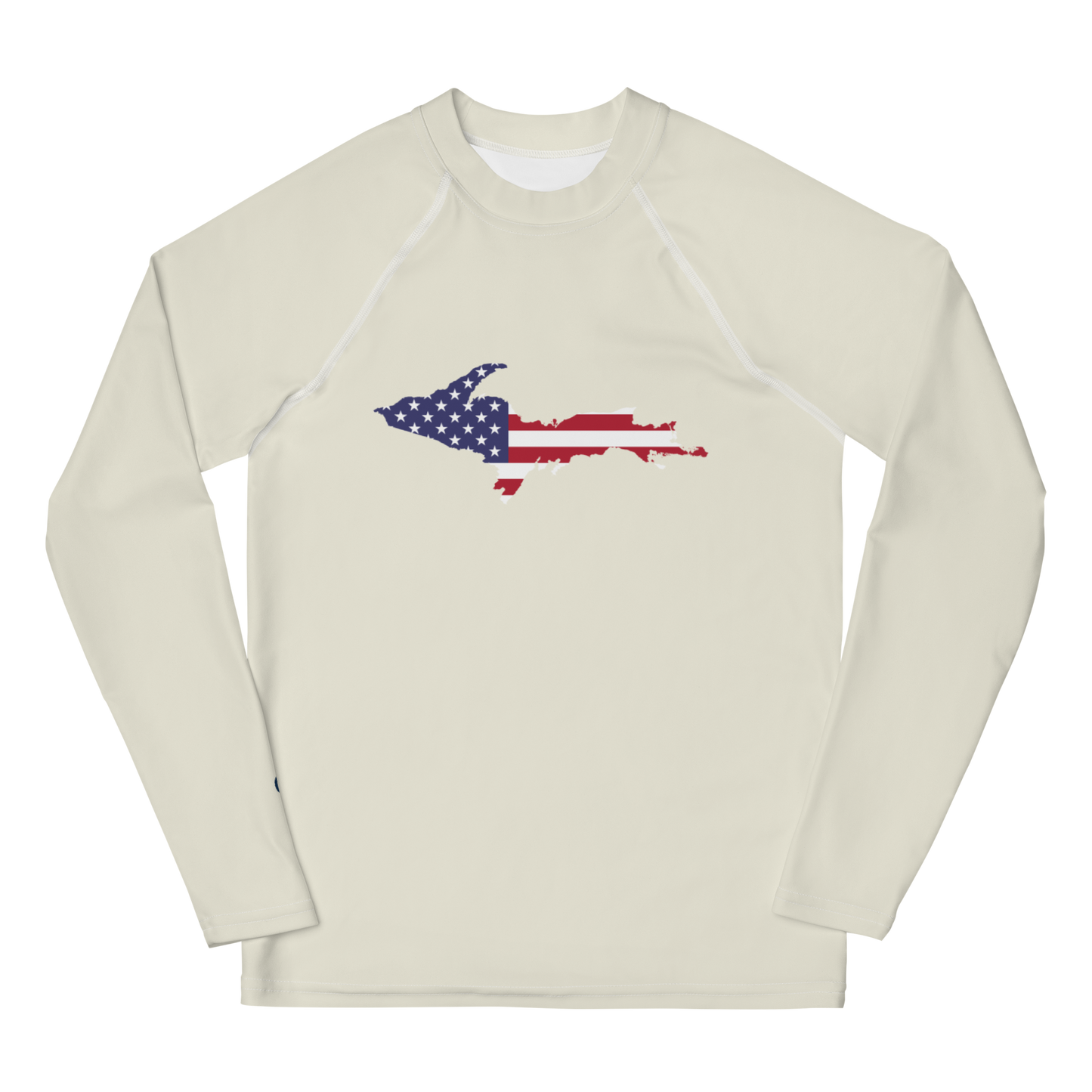 Michigan Upper Peninsula Rash Guard (w/ UP USA Flag) | Youth - Ivory White