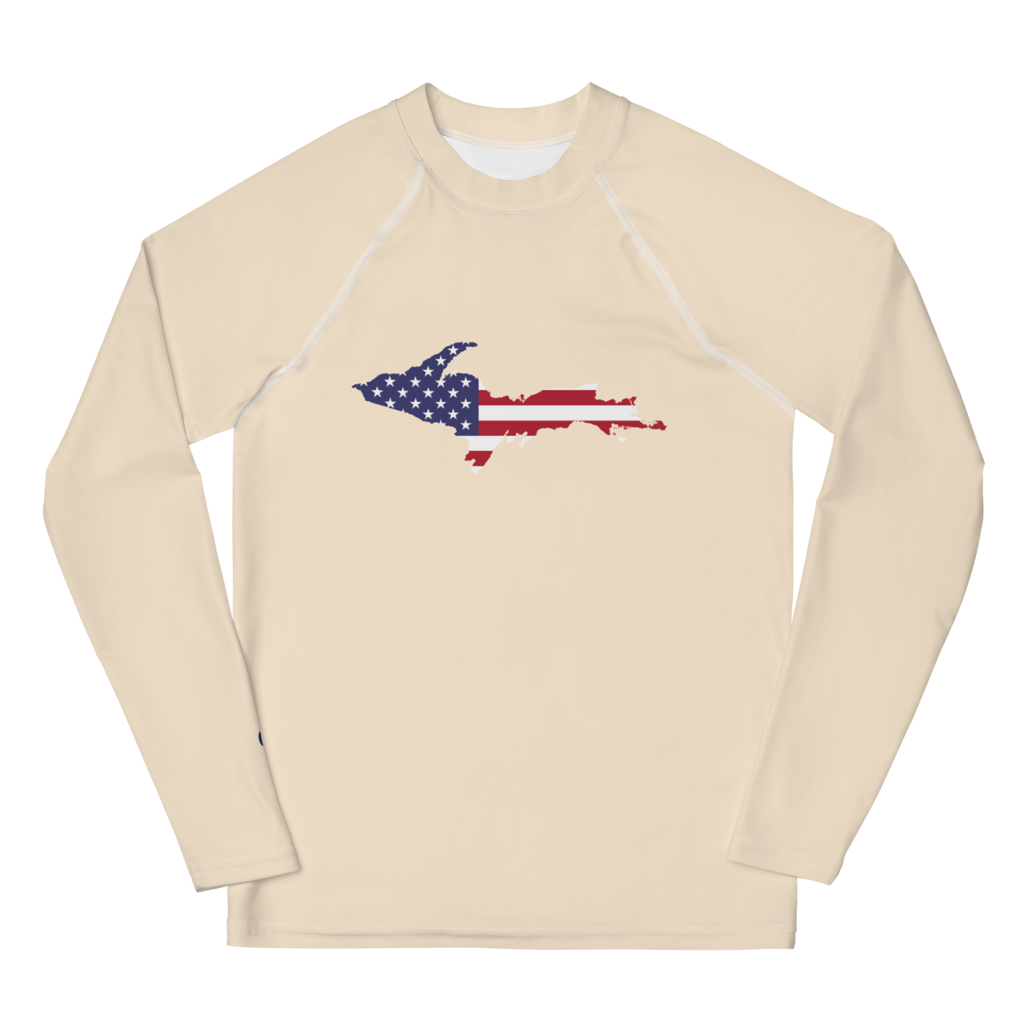 Michigan Upper Peninsula Rash Guard (w/ UP USA Flag) | Youth - Champagne White