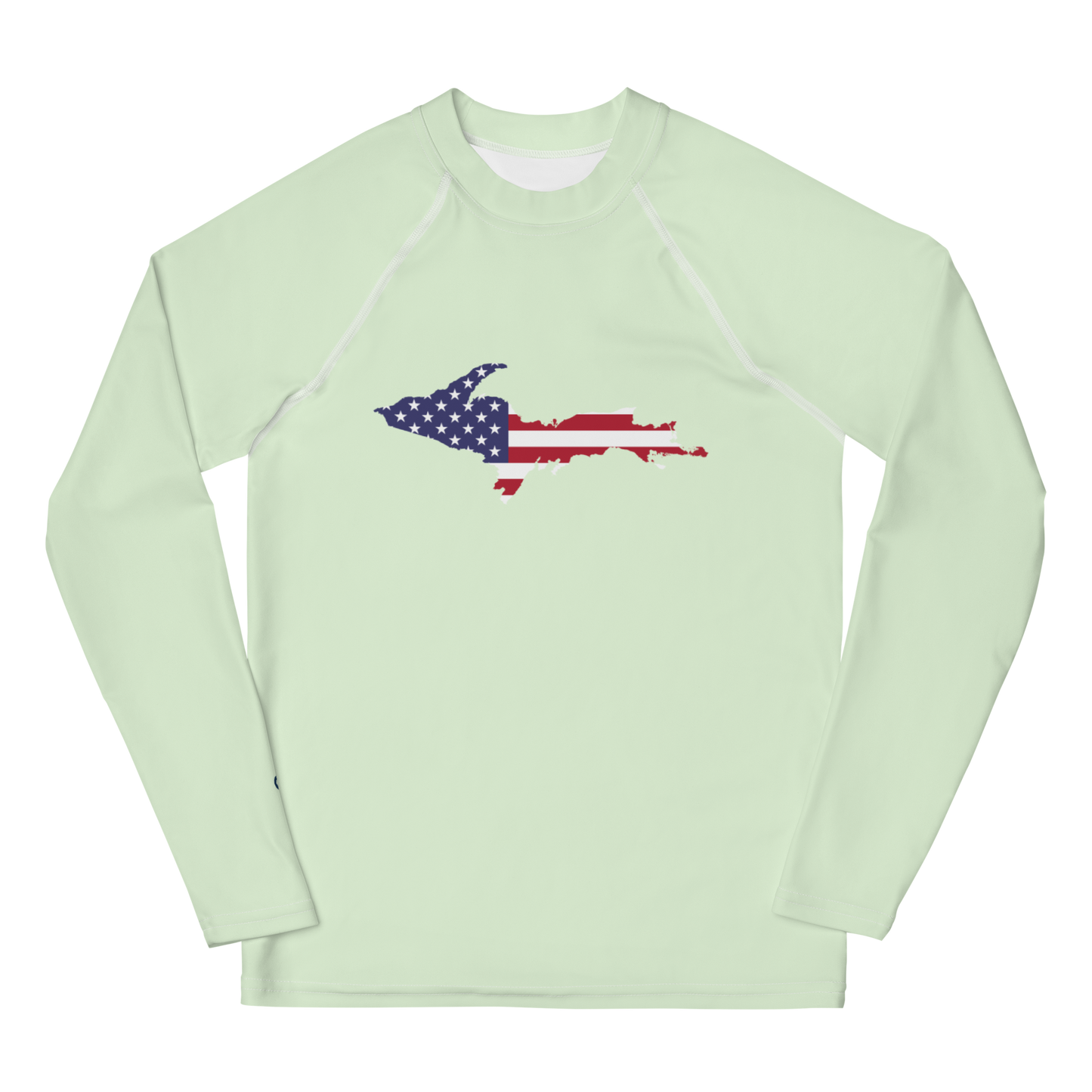 Michigan Upper Peninsula Rash Guard (w/ UP USA Flag) | Youth - Dew Green