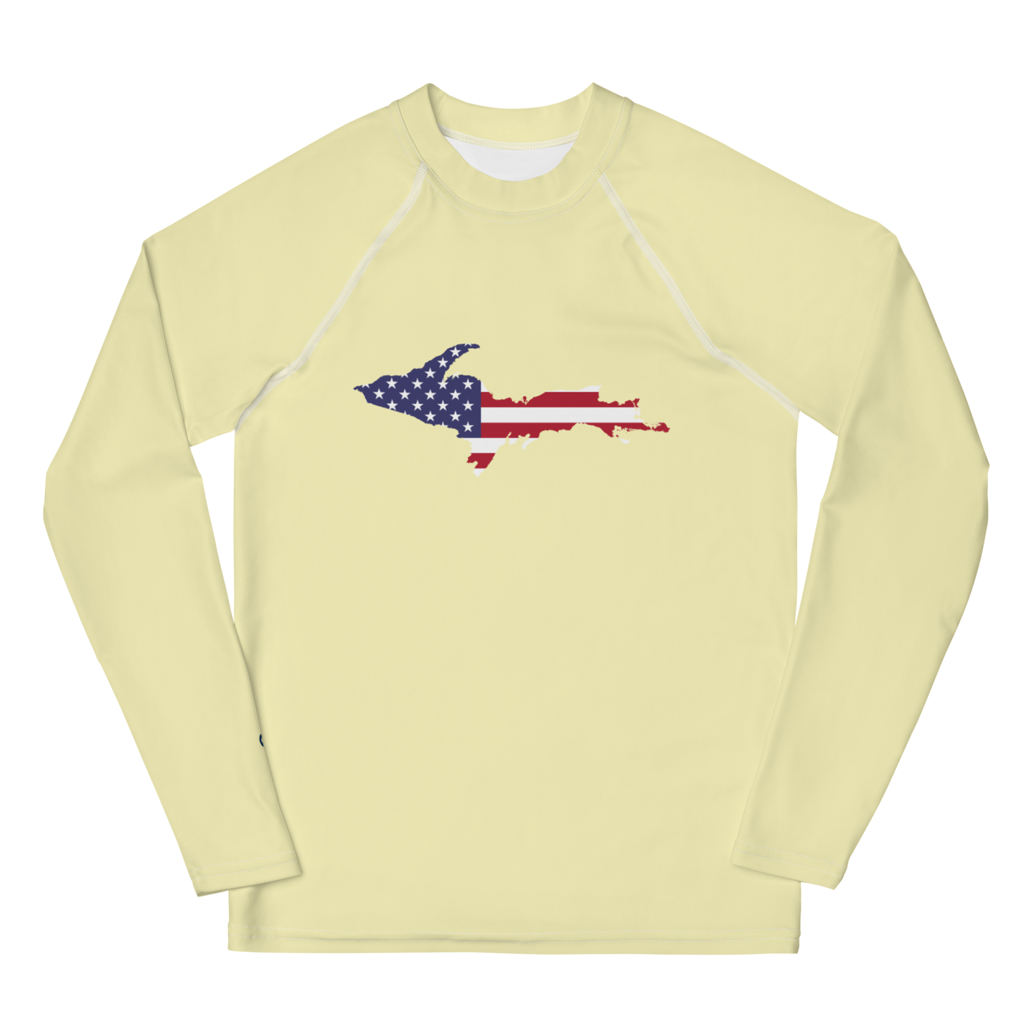 Michigan Upper Peninsula Rash Guard (w/ UP USA Flag) | Youth - Canary Yellow