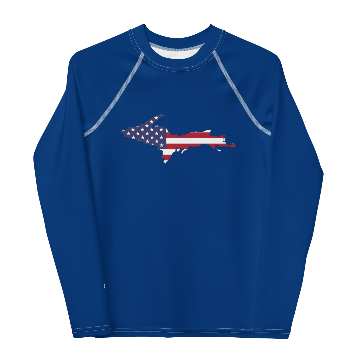 Michigan Upper Peninsula Rash Guard (w/ UP USA Flag) | Youth - Dearborn Blue