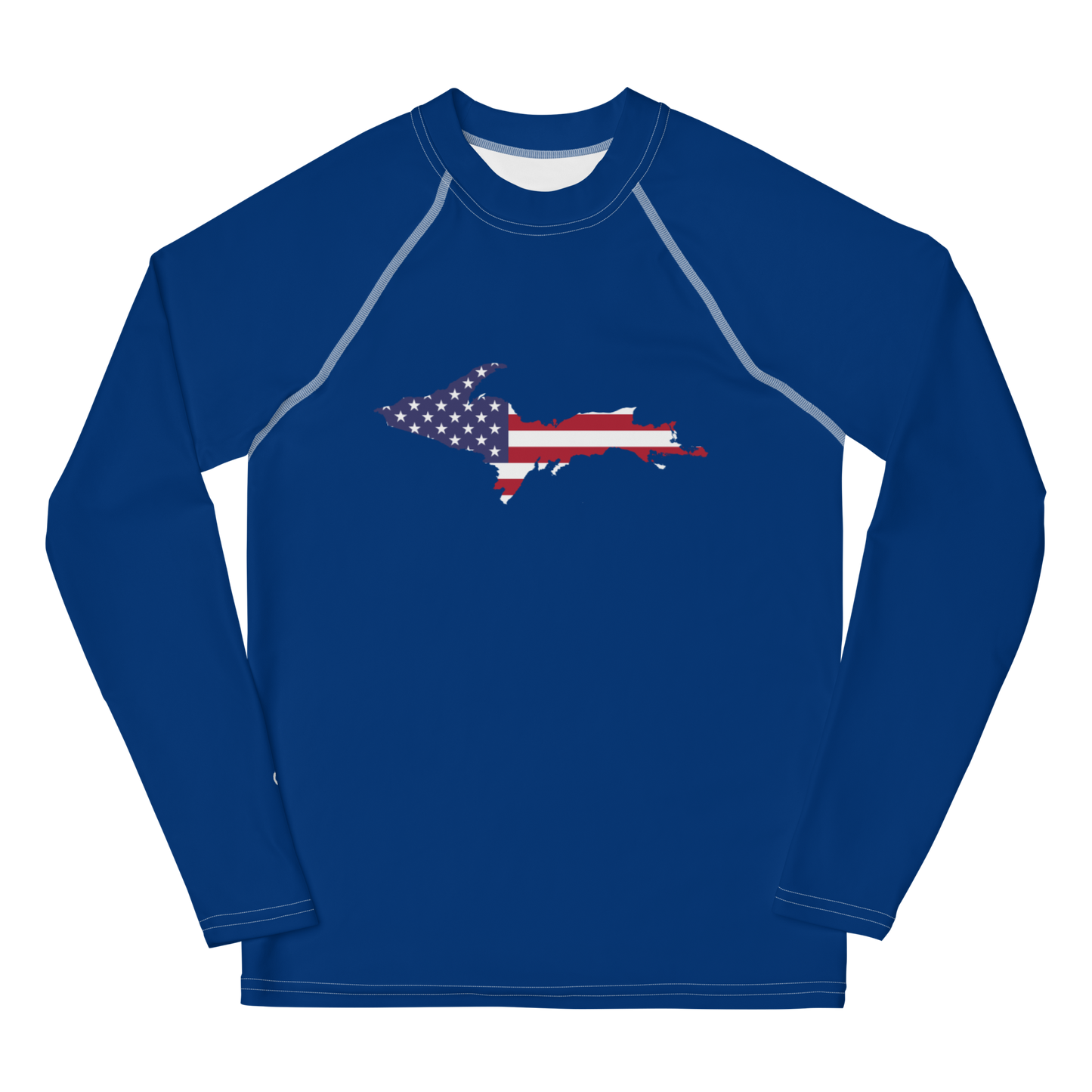 Michigan Upper Peninsula Rash Guard (w/ UP USA Flag) | Youth - Dearborn Blue