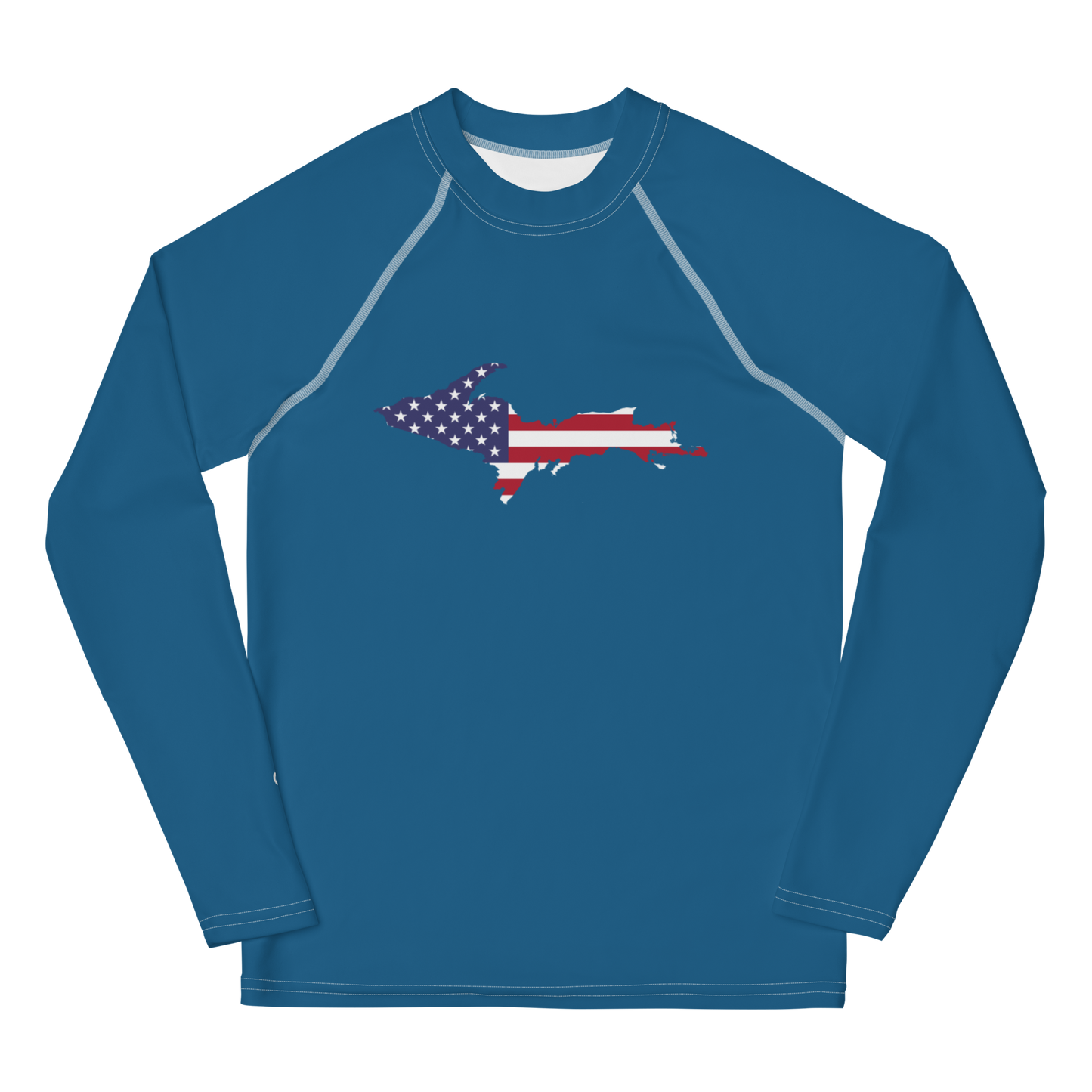 Michigan Upper Peninsula Rash Guard (w/ UP USA Flag) | Youth - Blueberry