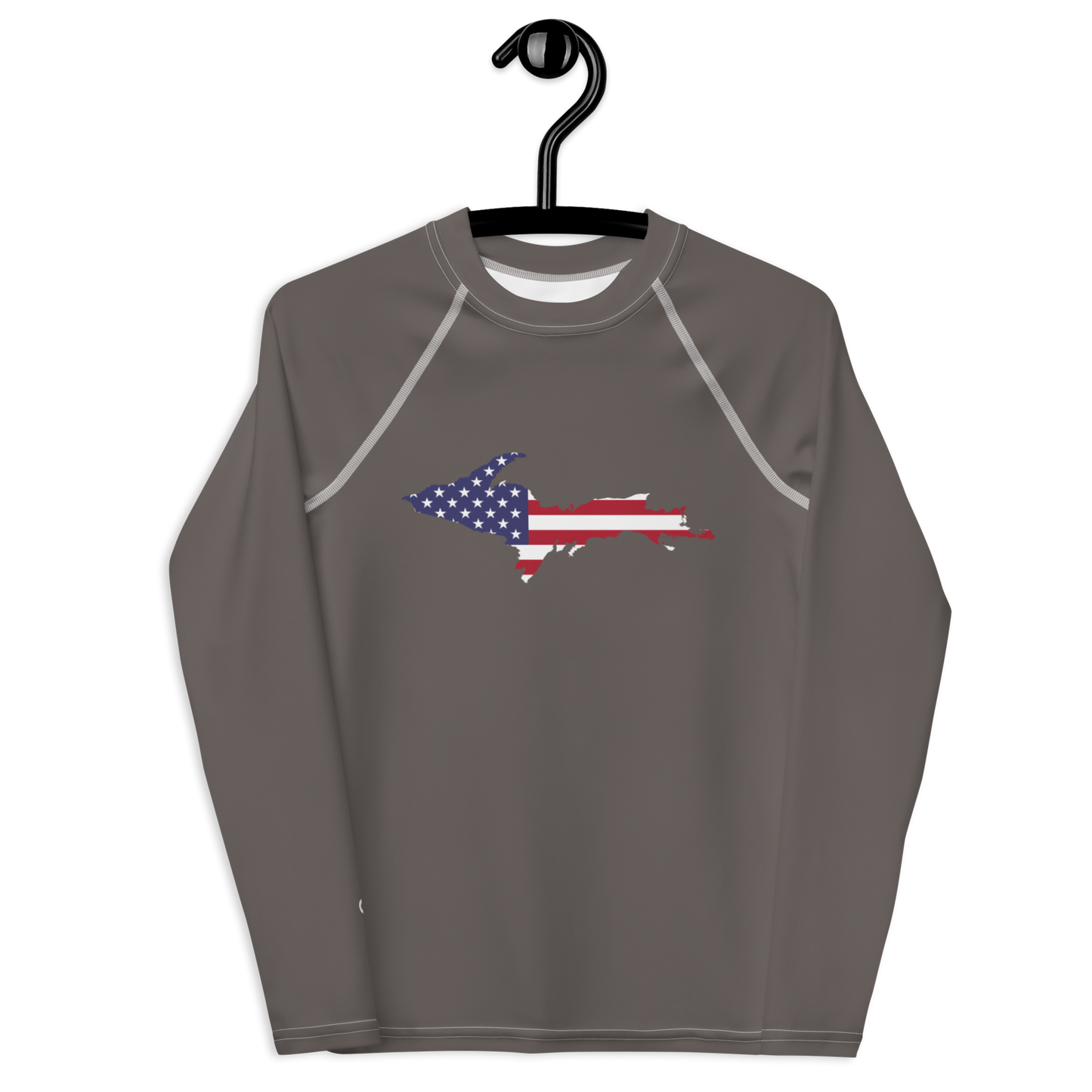 Michigan Upper Peninsula Rash Guard (w/ UP USA Flag) | Youth - Warren Tank Grey