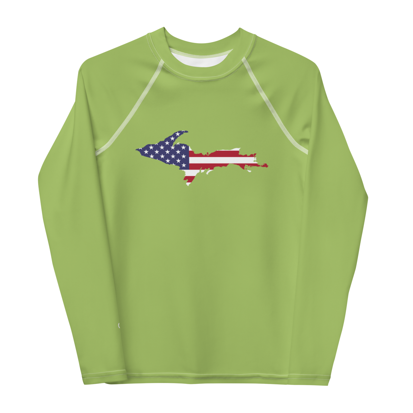 Michigan Upper Peninsula Rash Guard (w/ UP USA Flag) | Youth - Gooseberry Green