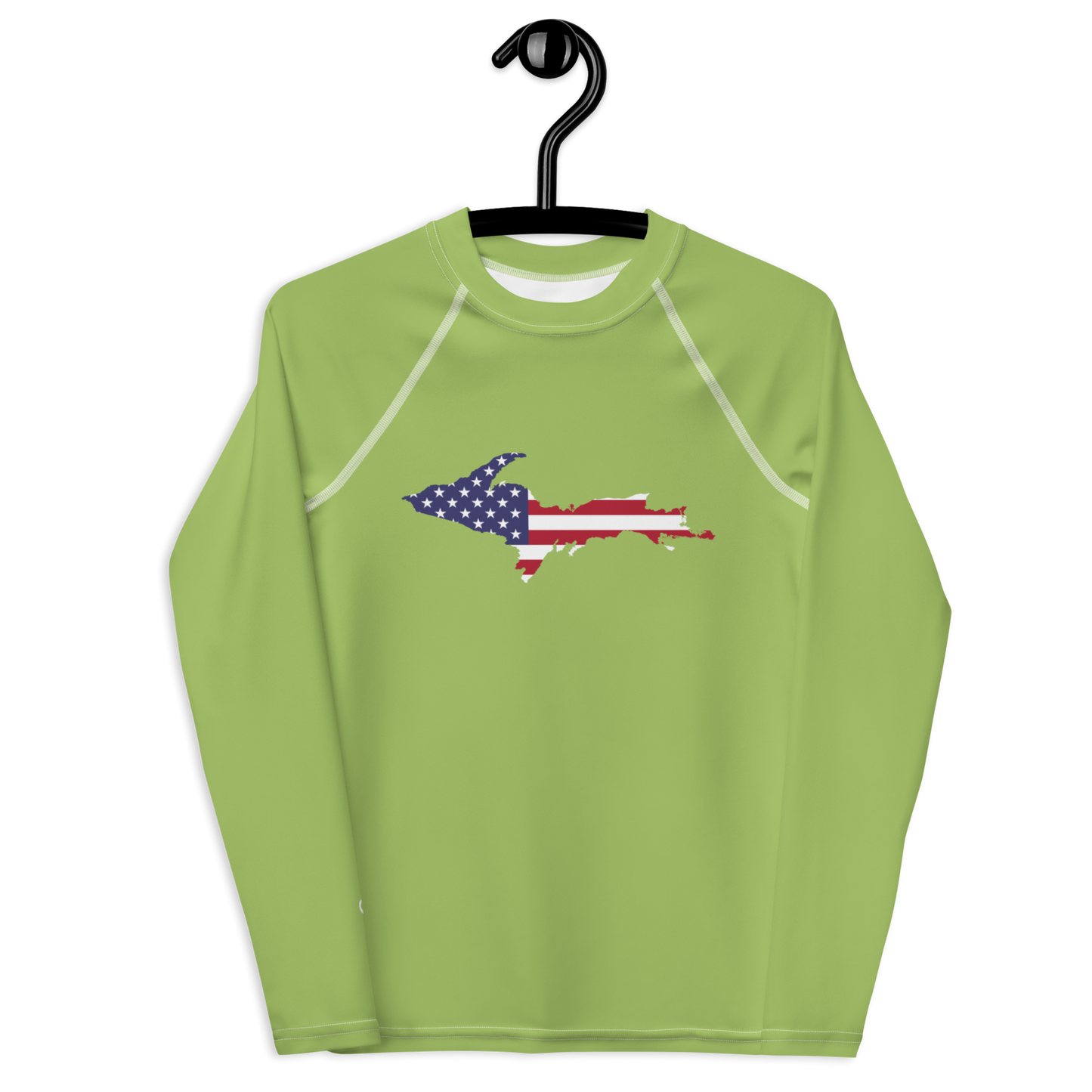 Michigan Upper Peninsula Rash Guard (w/ UP USA Flag) | Youth - Gooseberry Green