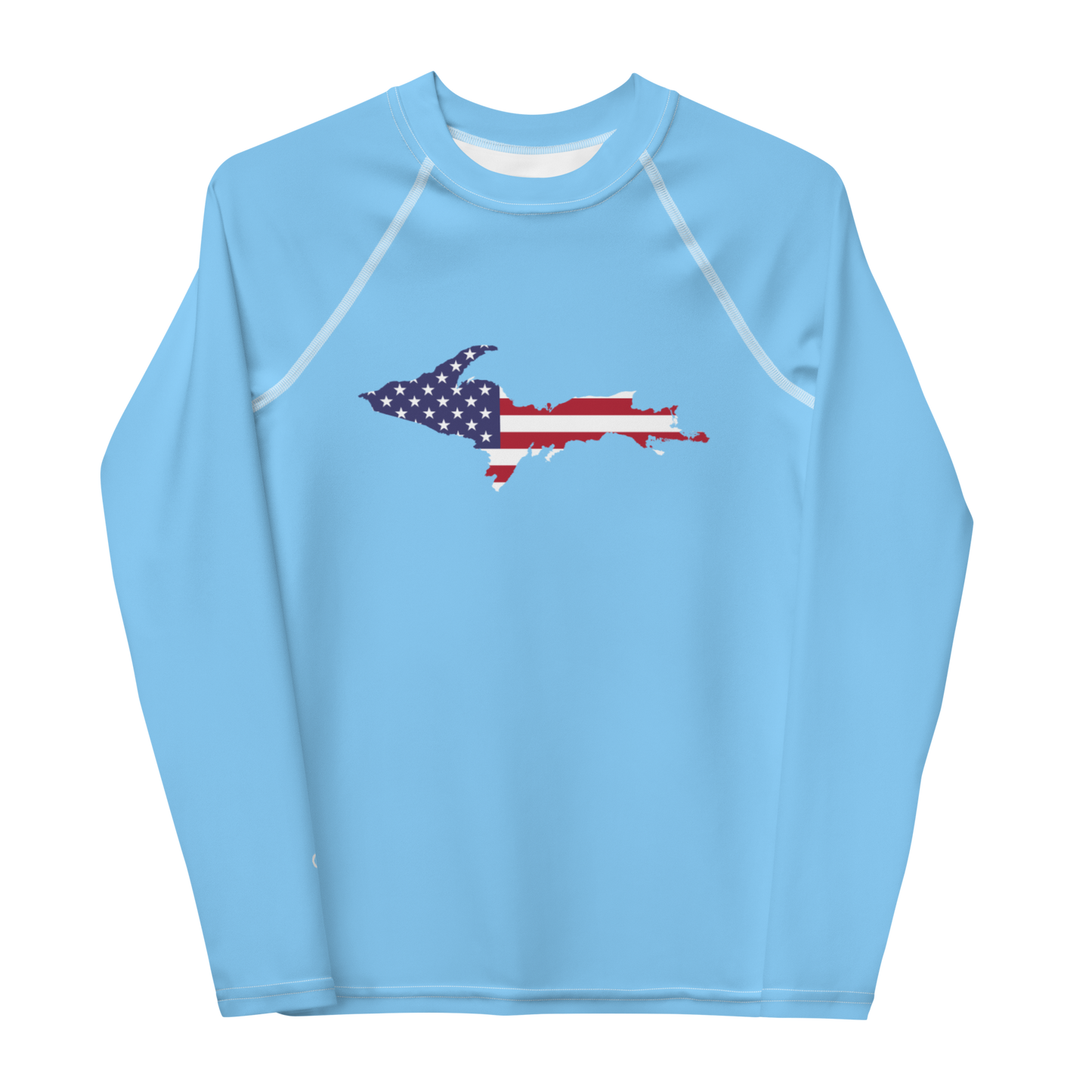 Michigan Upper Peninsula Rash Guard (w/ UP USA Flag) | Youth - DTW Blue