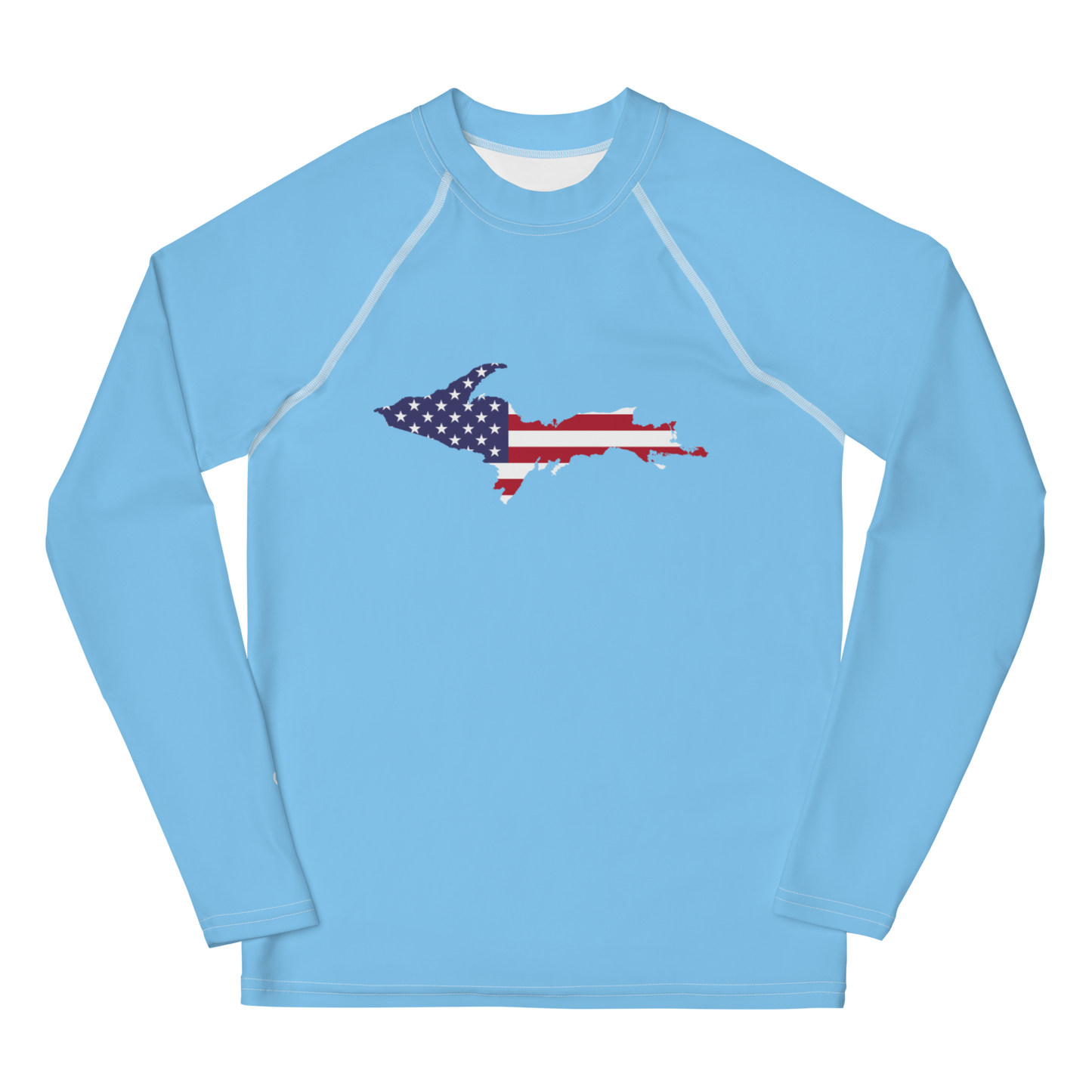 Michigan Upper Peninsula Rash Guard (w/ UP USA Flag) | Youth - DTW Blue