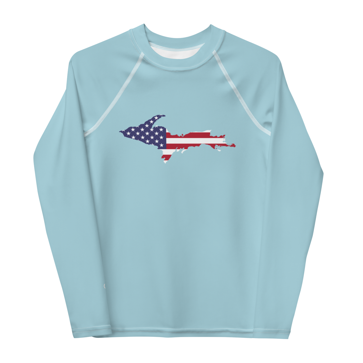 Michigan Upper Peninsula Rash Guard (w/ UP USA Flag) | Youth - '58 Caddie Blue