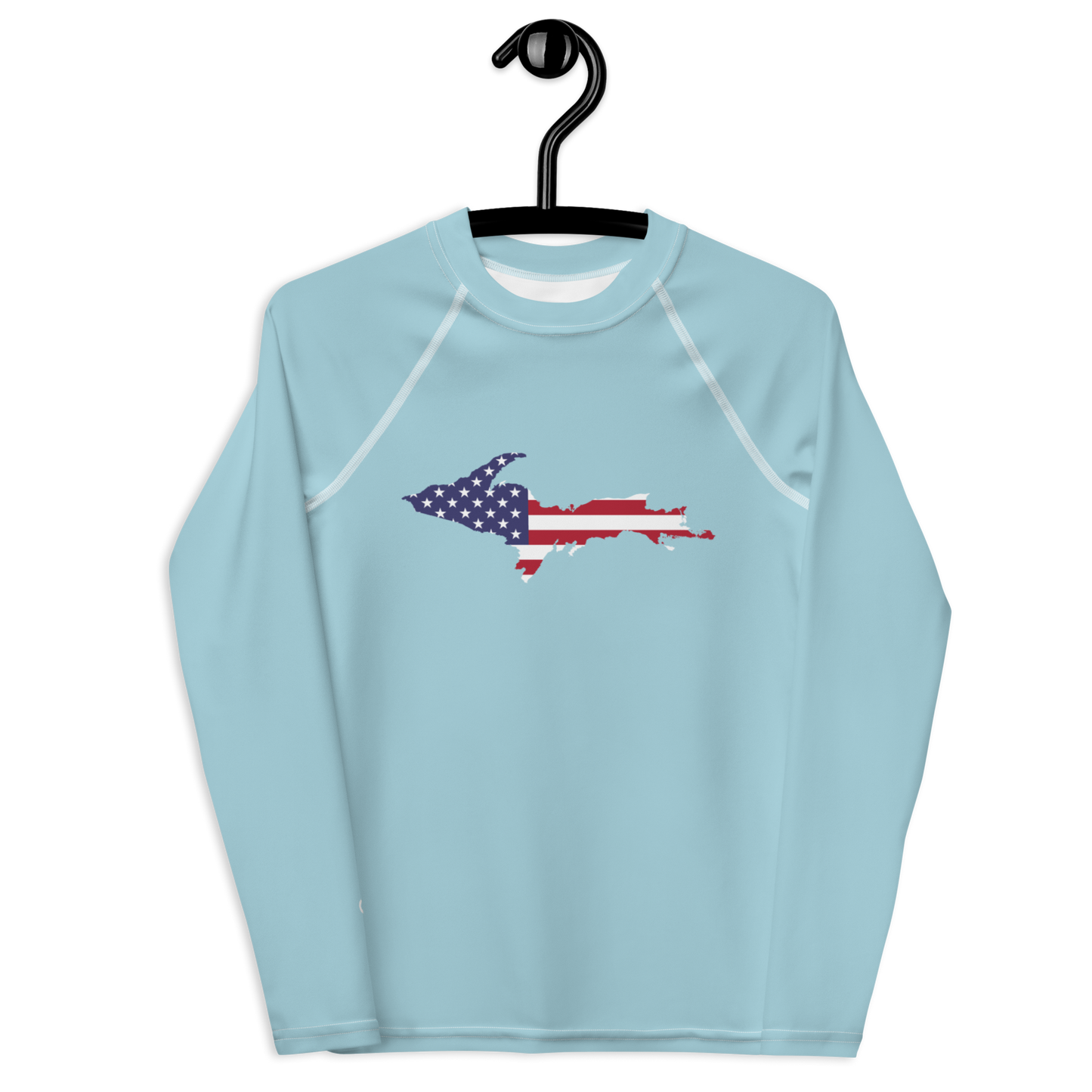 Michigan Upper Peninsula Rash Guard (w/ UP USA Flag) | Youth - '58 Caddie Blue