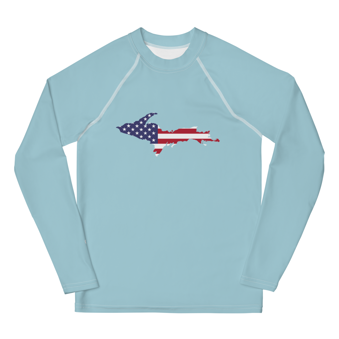 Michigan Upper Peninsula Rash Guard (w/ UP USA Flag) | Youth - '58 Caddie Blue