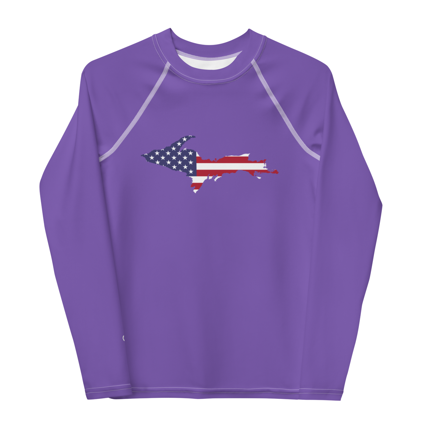 Michigan Upper Peninsula Rash Guard (w/ UP USA Flag) | Youth - Lake Iris