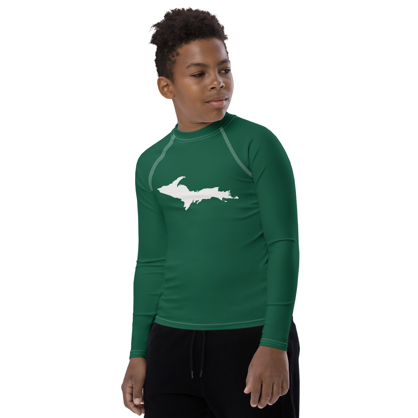 Michigan Upper Peninsula Rash Guard (w/ UP Outline) | Youth - Superior Gold