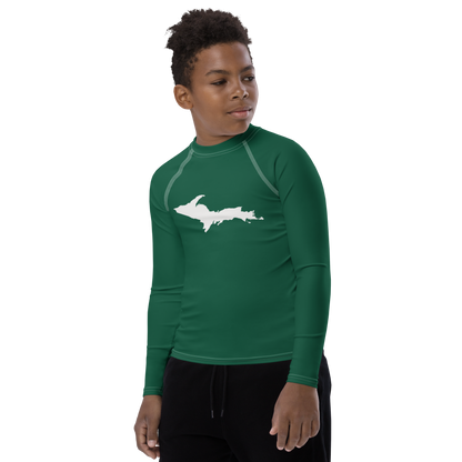 Michigan Upper Peninsula Rash Guard (w/ UP Outline) | Youth - Superior Gold