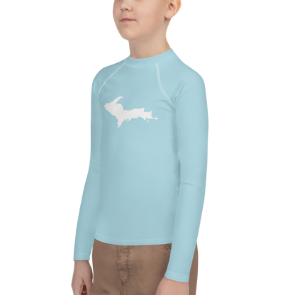 Michigan Upper Peninsula Rash Guard (w/ UP Outline) | Youth - '58 Caddie Blue