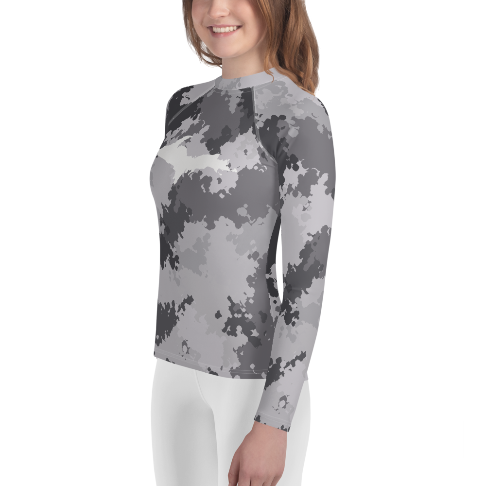 Michigan Upper Peninsula Rash Guard (w/ UP Outline) | Youth - Iron Ore Camo