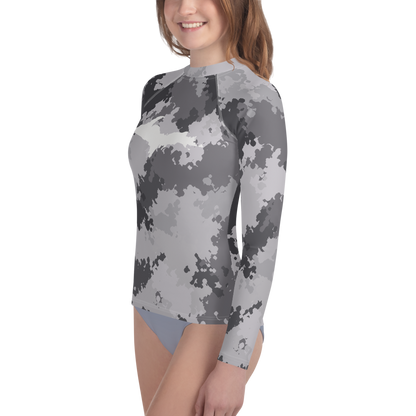 Michigan Upper Peninsula Rash Guard (w/ UP Outline) | Youth - Iron Ore Camo