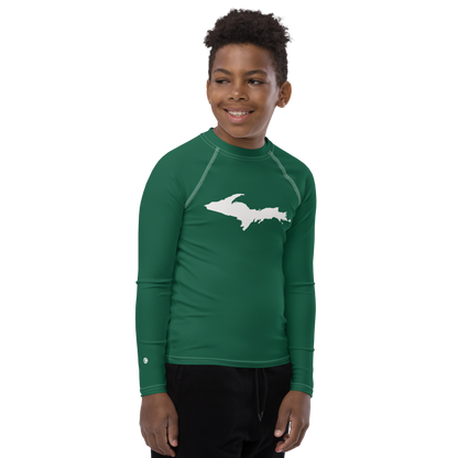 Michigan Upper Peninsula Rash Guard (w/ UP Outline) | Youth - Superior Gold