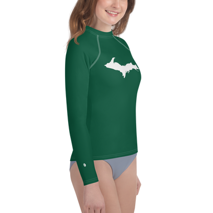 Michigan Upper Peninsula Rash Guard (w/ UP Outline) | Youth - Superior Gold