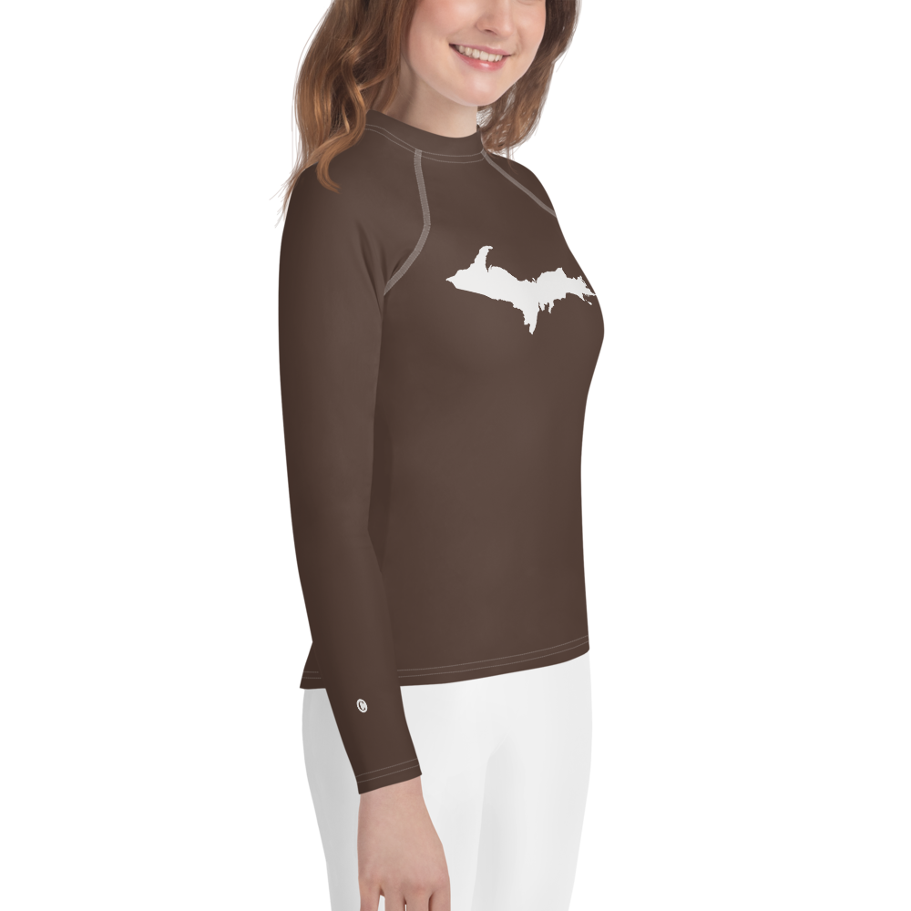 Michigan Upper Peninsula Rash Guard (w/ UP Outline) | Youth - Hickory Color