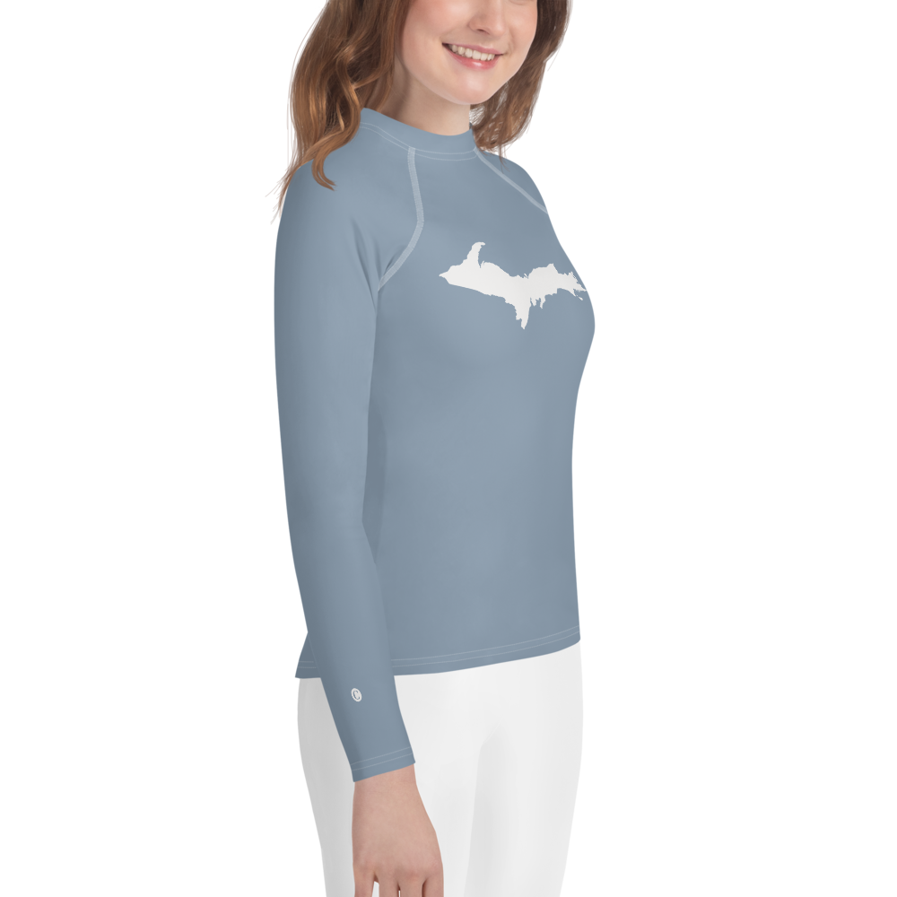 Michigan Upper Peninsula Rash Guard (w/ UP Outline) | Youth - B-24 Grey