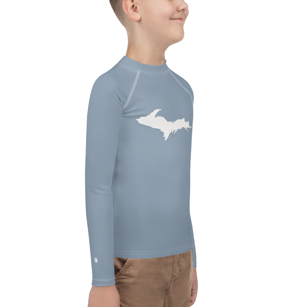 Michigan Upper Peninsula Rash Guard (w/ UP Outline) | Youth - B-24 Grey