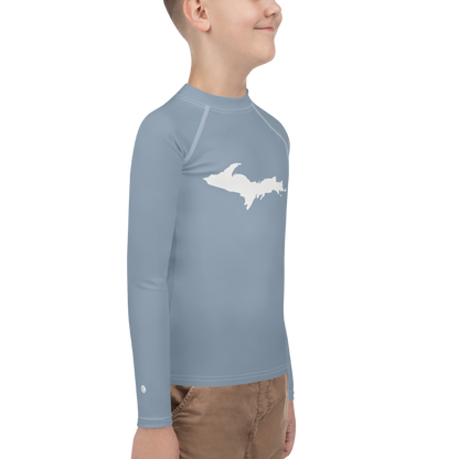 Michigan Upper Peninsula Rash Guard (w/ UP Outline) | Youth - B-24 Grey