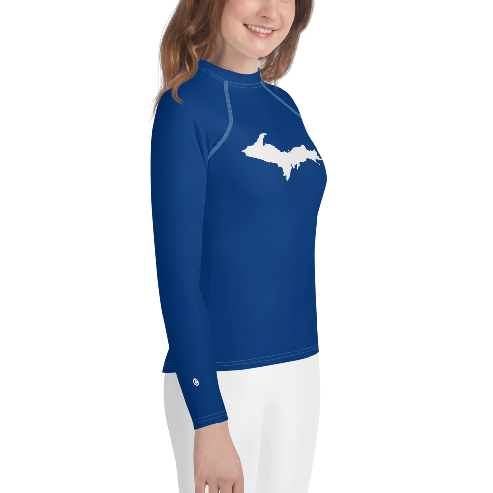 Michigan Upper Peninsula Rash Guard (w/ UP Outline) | Youth - Dearborn Blue