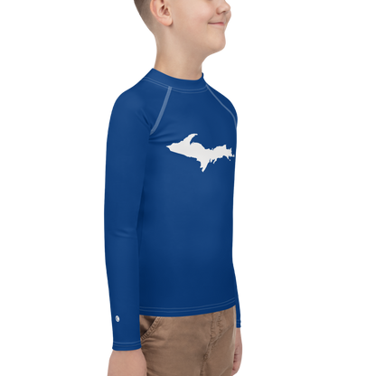 Michigan Upper Peninsula Rash Guard (w/ UP Outline) | Youth - Dearborn Blue