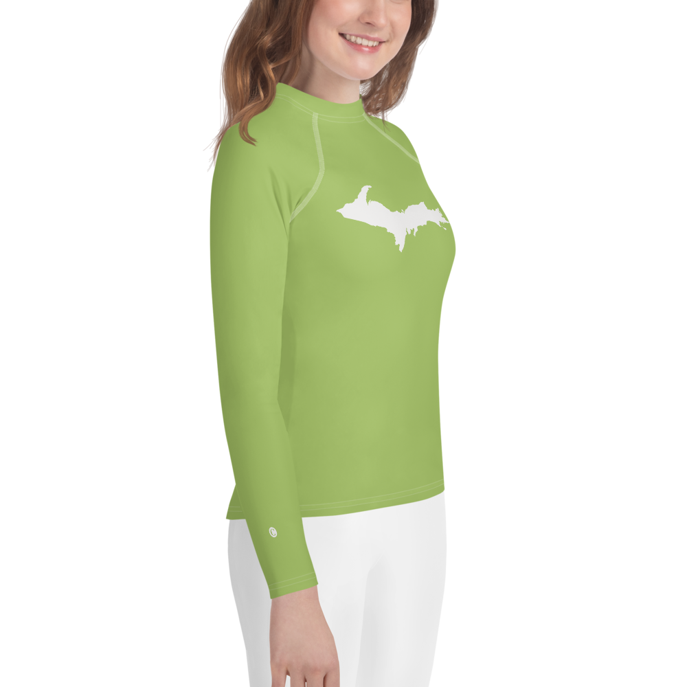 Michigan Upper Peninsula Rash Guard (w/ UP Outline) | Youth - Gooseberry Green