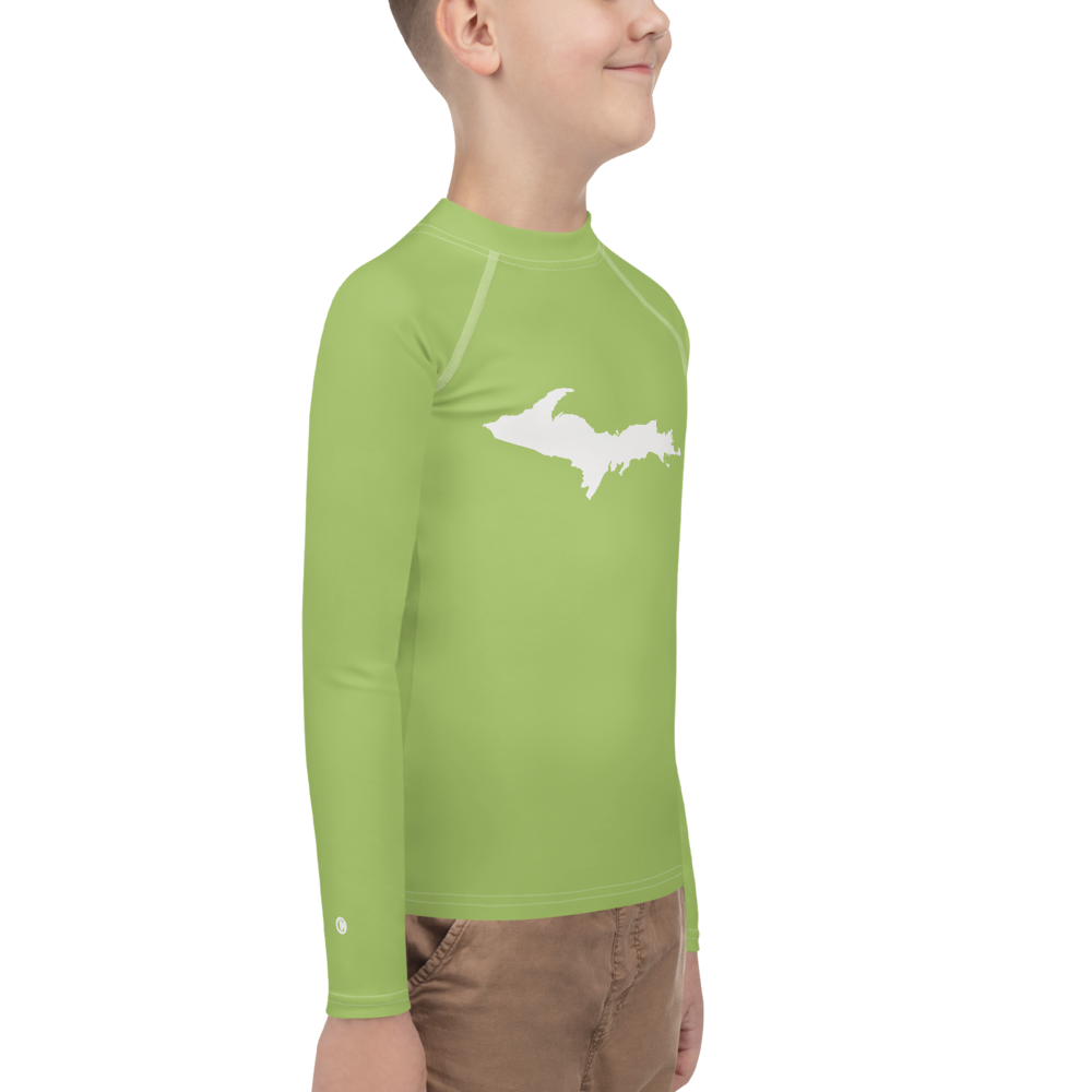 Michigan Upper Peninsula Rash Guard (w/ UP Outline) | Youth - Gooseberry Green