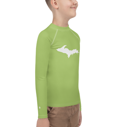 Michigan Upper Peninsula Rash Guard (w/ UP Outline) | Youth - Gooseberry Green