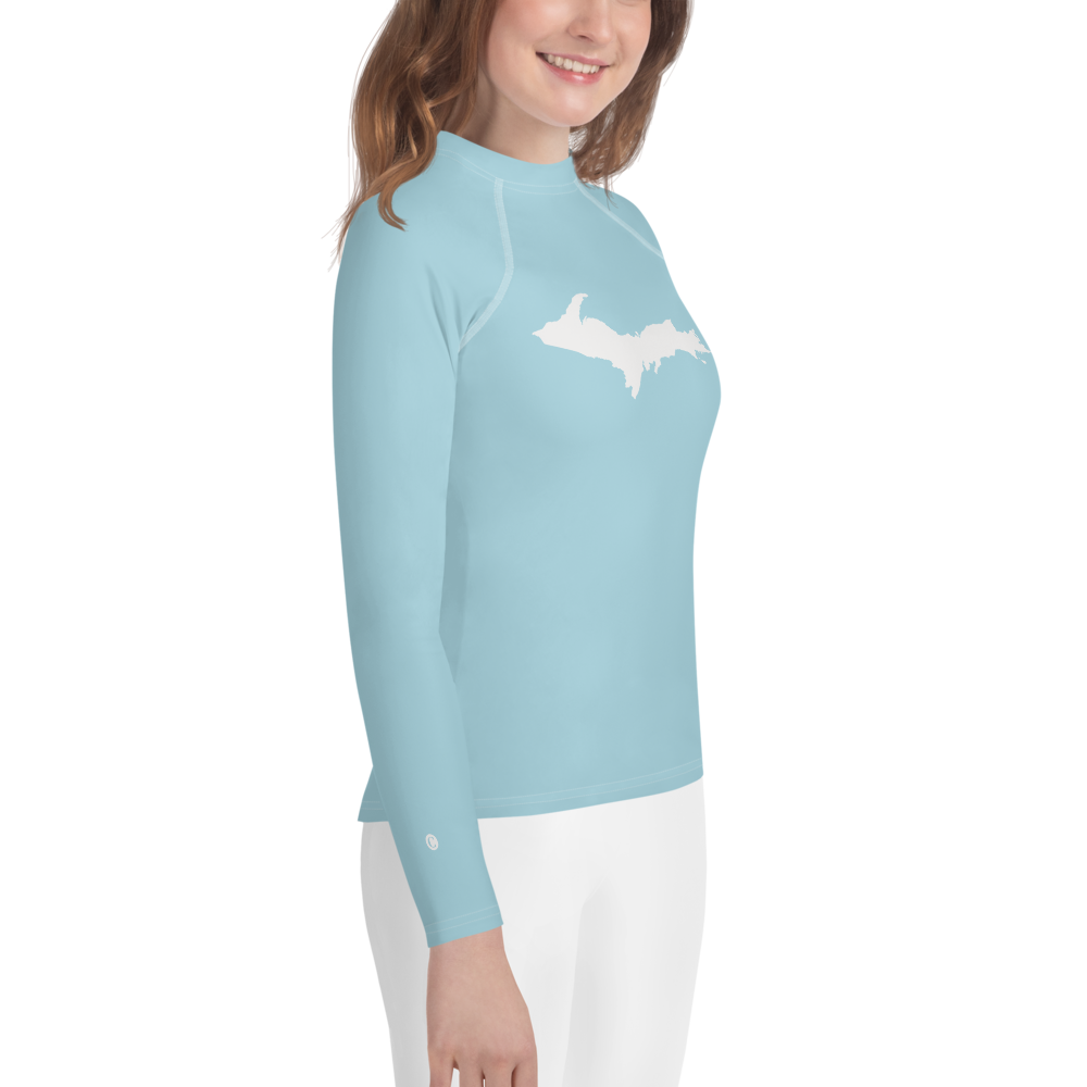 Michigan Upper Peninsula Rash Guard (w/ UP Outline) | Youth - '58 Caddie Blue