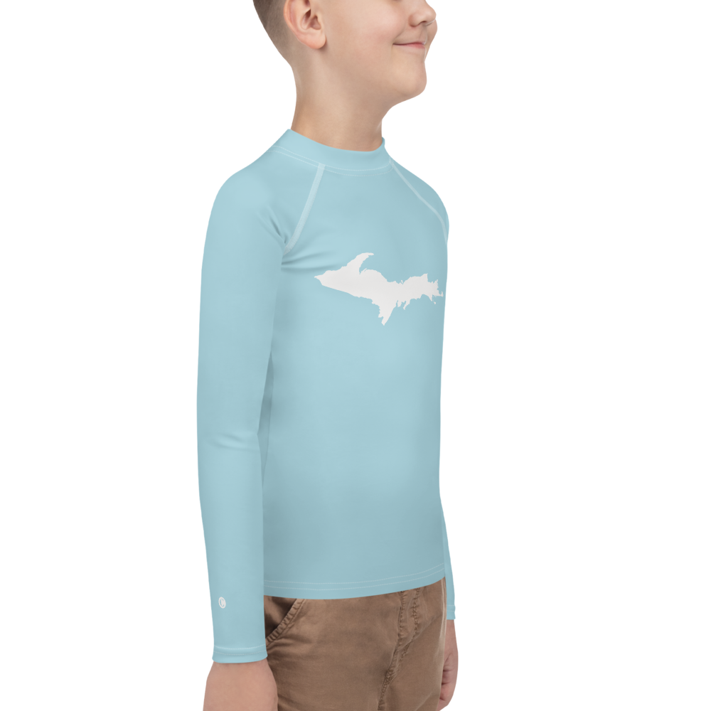 Michigan Upper Peninsula Rash Guard (w/ UP Outline) | Youth - '58 Caddie Blue