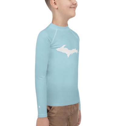 Michigan Upper Peninsula Rash Guard (w/ UP Outline) | Youth - '58 Caddie Blue