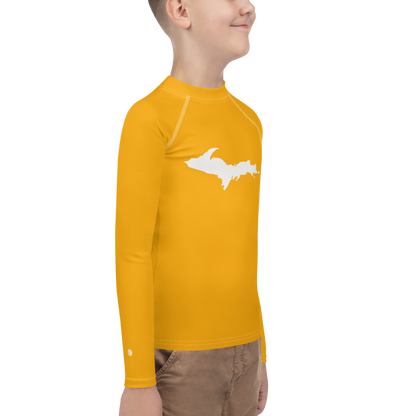 Michigan Upper Peninsula Rash Guard (w/ UP Outline) | Youth - Azure