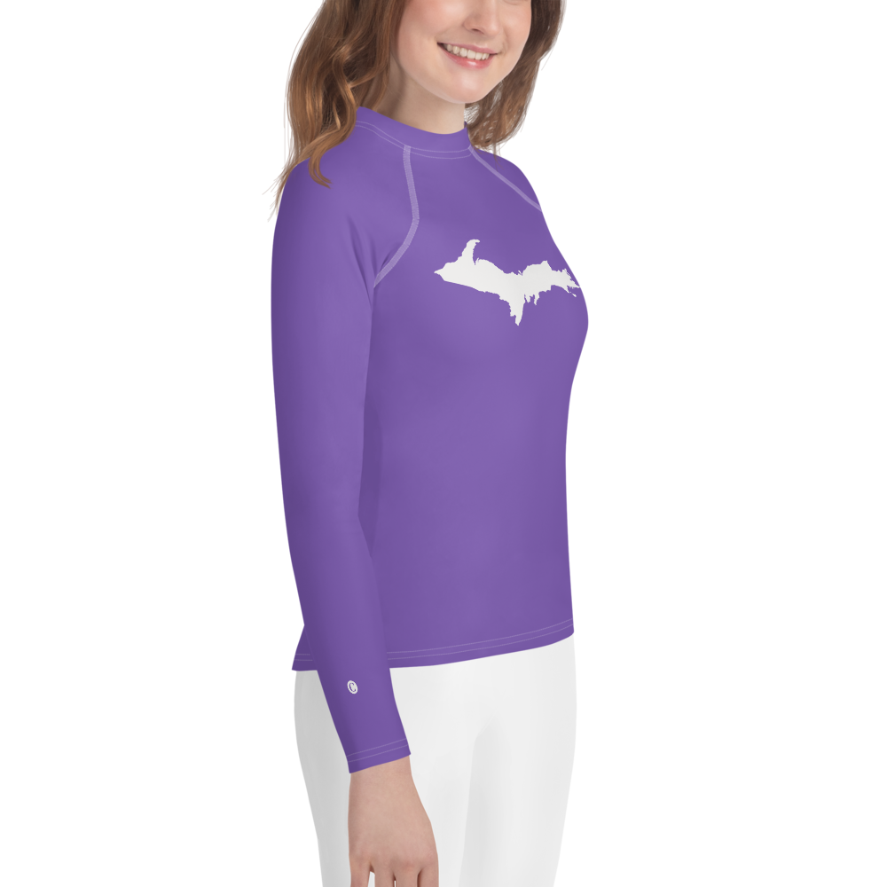 Michigan Upper Peninsula Rash Guard (w/ UP Outline) | Youth - Lake Iris