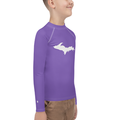 Michigan Upper Peninsula Rash Guard (w/ UP Outline) | Youth - Lake Iris