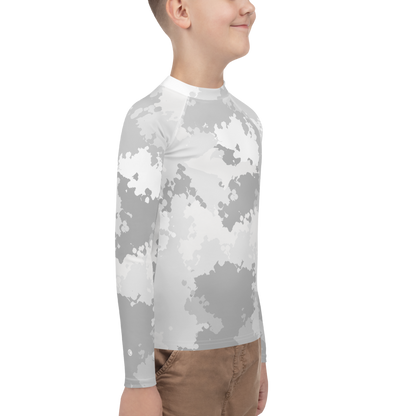 Michigan Upper Peninsula Rash Guard (w/ UP Outline) | Youth - Snow Camo