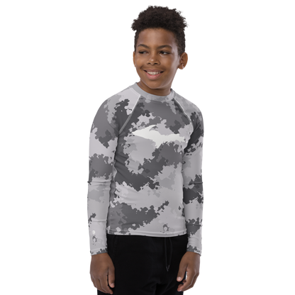 Michigan Upper Peninsula Rash Guard (w/ UP Outline) | Youth - Iron Ore Camo