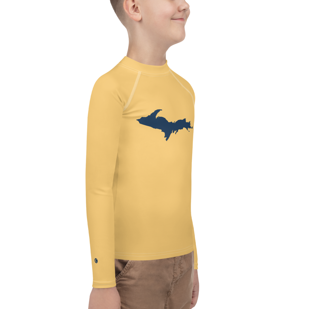 Michigan Upper Peninsula Rash Guard (w/ UP Outline) | Youth - Citrine