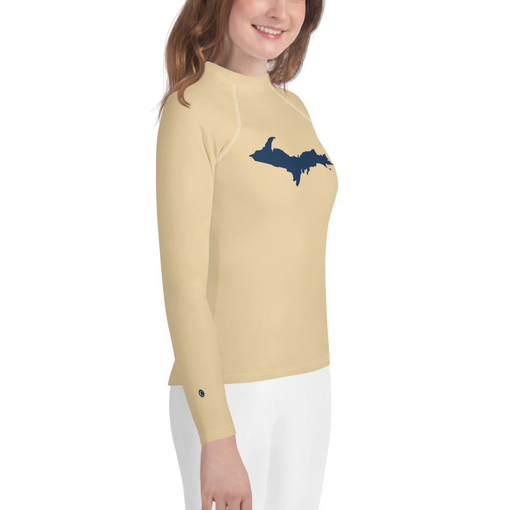 Michigan Upper Peninsula Rash Guard (w/ UP Outline) | Youth - Maple Color