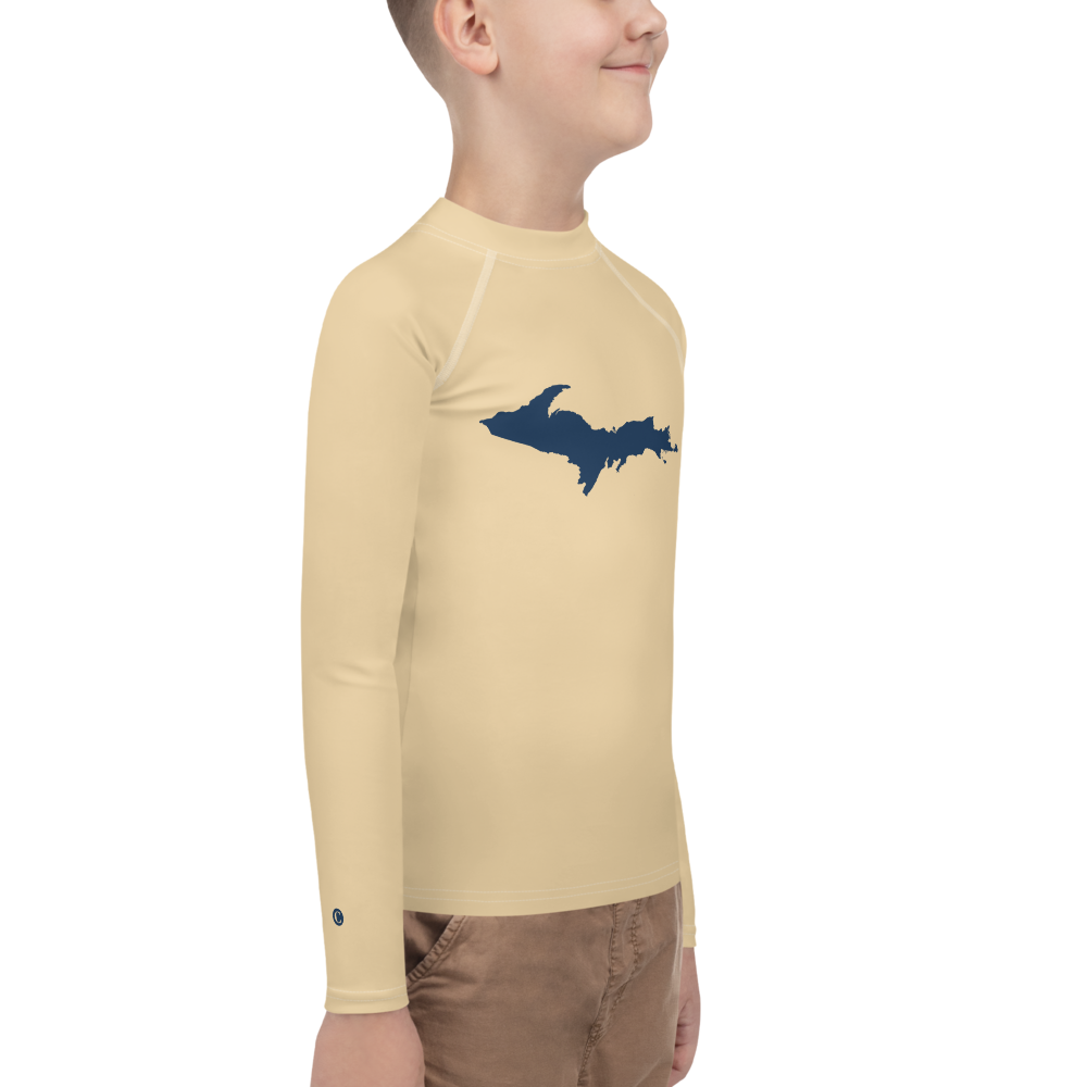 Michigan Upper Peninsula Rash Guard (w/ UP Outline) | Youth - Maple Color