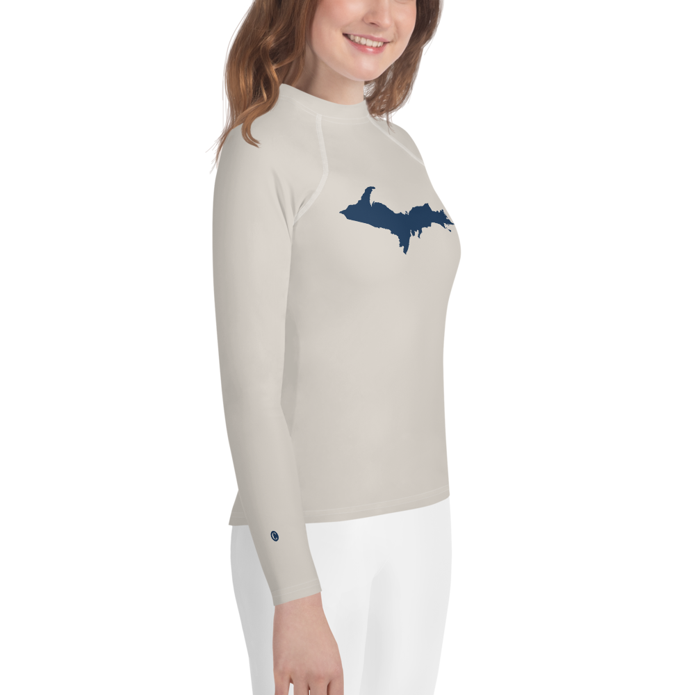 Michigan Upper Peninsula Rash Guard (w/ UP Outline) | Youth - Canvas Color