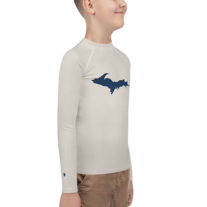 Michigan Upper Peninsula Rash Guard (w/ UP Outline) | Youth - Canvas Color