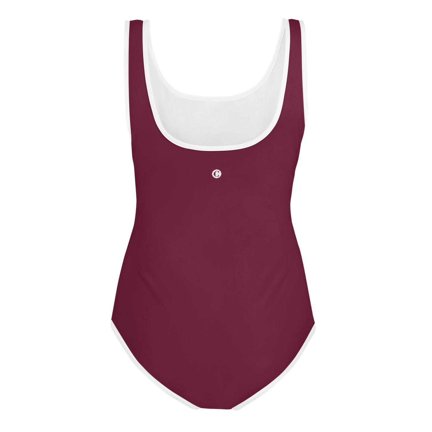 Michigan Upper Peninsula Youth Swimsuit (w/ UP Outline) | Old Mission Burgundy