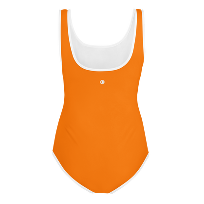 Michigan Upper Peninsula Youth Swimsuit (w/ UP Outline) | Safety Orange