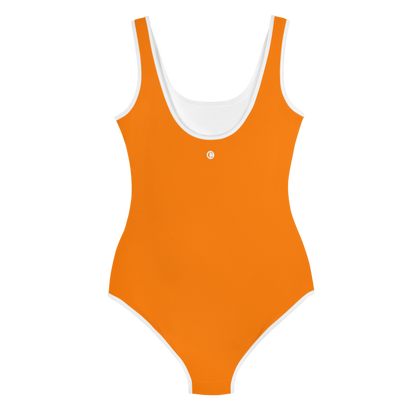 Michigan Upper Peninsula Youth Swimsuit (w/ UP Outline) | Safety Orange