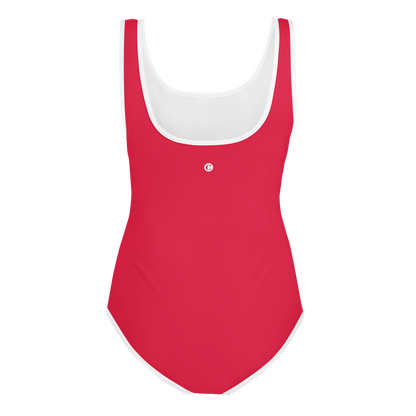 Michigan Upper Peninsula Youth Swimsuit (w/ UP Outline) | Lighthouse Red